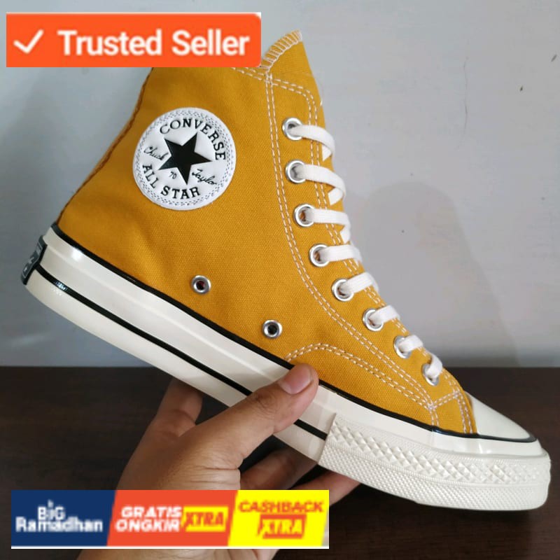 SNEAKERS COWOK HITAM BIRU MISTY  [GRADE ORIGINAL] SEPATU CONVERSE 70S HIGH BOOT BOOTS TINGGI
