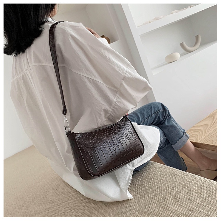 TM-91 tas bahu shoulder bag PU leather baguette vintage kulit wanita import korea jepang