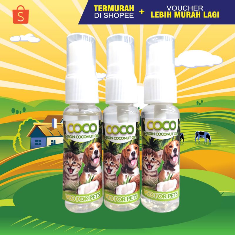 COCO VCO 30 - Obat Jamur Scabies Untuk Kucing Anjing Kelinci Minyak VCO Virgin Coconut Oil for Cat Dog