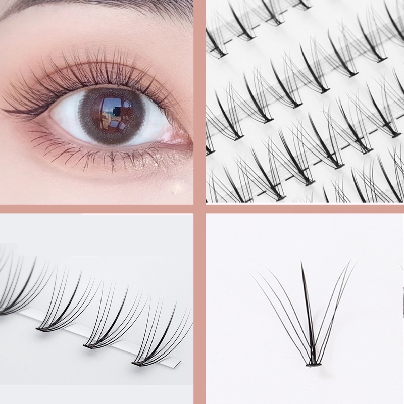 THINKERBELL 03 MIX 5 - EYELASH THAILAND KOREAN SINGLE CLUSTER - Professional Eyelash Extension Fans Premade Fishtail A Shape Spike Lashes Fluffy Eyelash Kit for Beauty Makeup