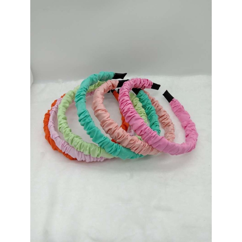 Bando Kedut Kerut Fashion Korea Headband Scrunchies