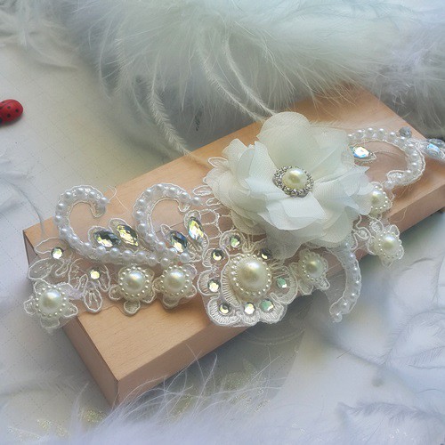 [BISA COD] HEADPIECE HAIRPIECE WEDDING AKSESORIS PENGANTIN BRIDAL PUTIH HPW008