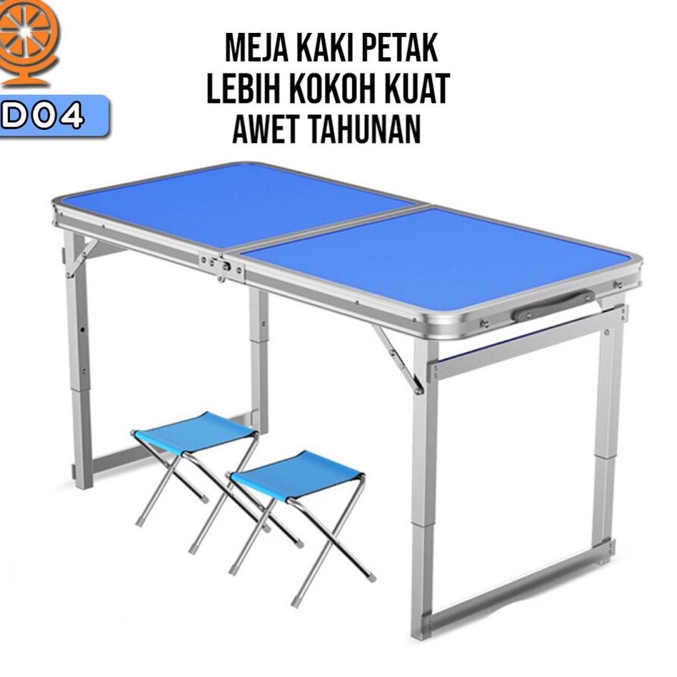 COD Meja Lipat Koper 2 Kursi Serbaguna KOKOH KUAT utk Camping Piknik DLL Indoor Outdoor Meja Makan Meja Kantor Meja Dapur Meja Lipat Portable Meja Import High Quality Meja Piknik Meja Camping Meja Belajar Blajar Meja Serbaguna Multifungs