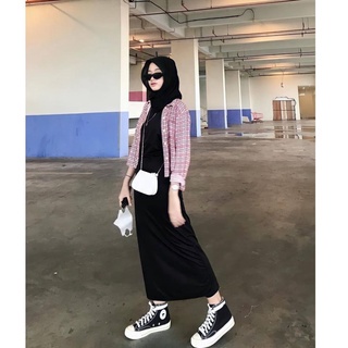 NEW ARRIVAL!! INER DRES PANJANG RIB/KNIT