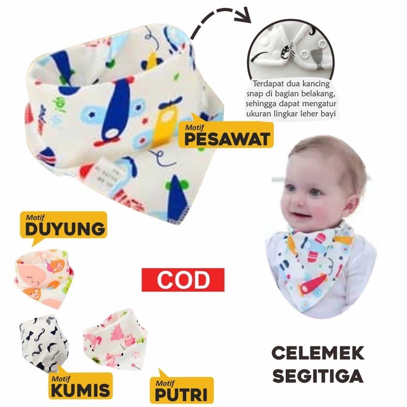 Handuk Liur Karakter Slabber Bayi Clemek Bayi Murah Clemek Makan Bayi Bib / Slaber Segitiga Bayi