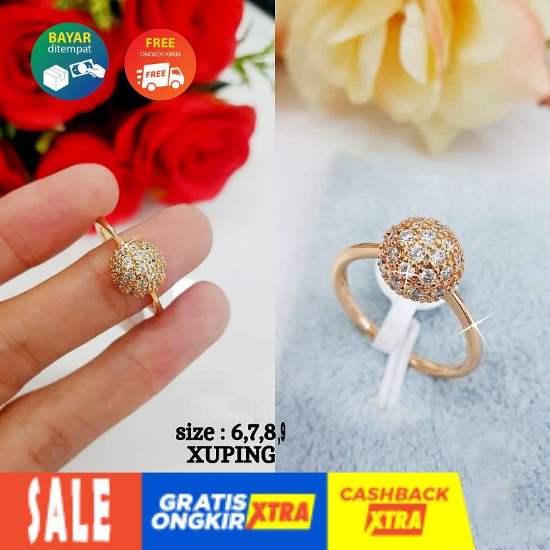 Cincin Xuping Perhiasan Wanita Elegant - Xuping Gold 24K