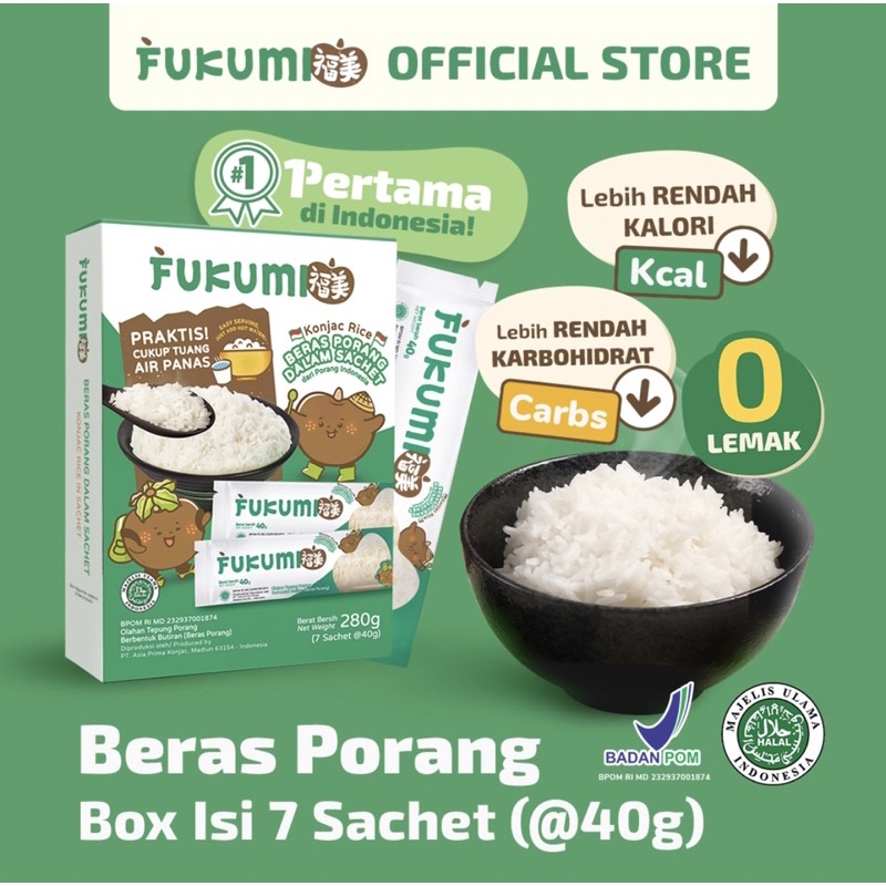 

Fukumi Beras Potang sachet - instant konjac - mudah dan praktis