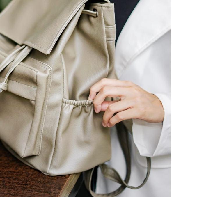 TAS RANSEL KULIT WANITA PHILO HITAM // taskanvasbdg - Backpack Ransel Sekolah Kulit Sintetis / Tas R