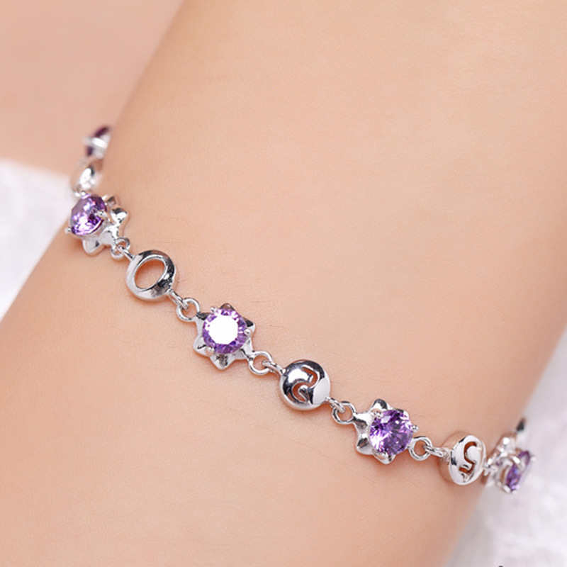 [Ready Stock]Fashion Personality Silver-Plated Diamond Bracelet Elegant Silver Bracelet