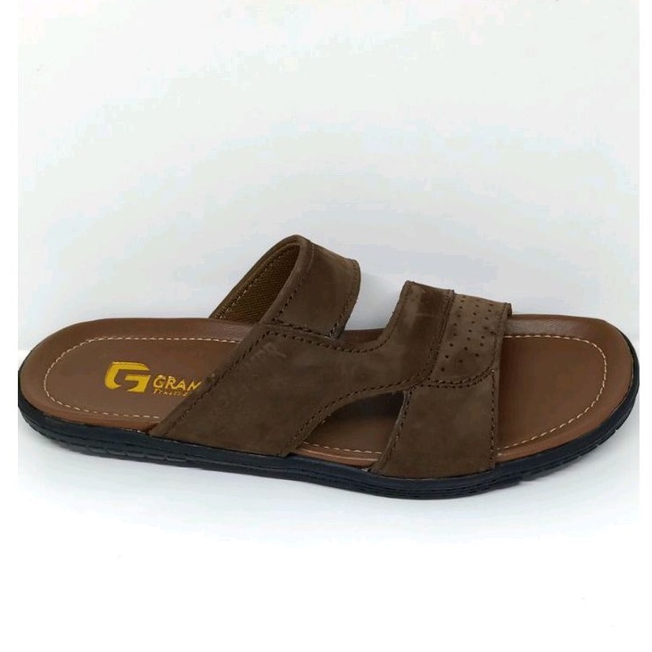 Sandal Slide Selop Pria Bahan Kulit Asli SL02 Grammer