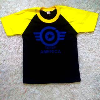  baju  kaos  anak raglan warna  warni  kapten amerika 1 7thn 