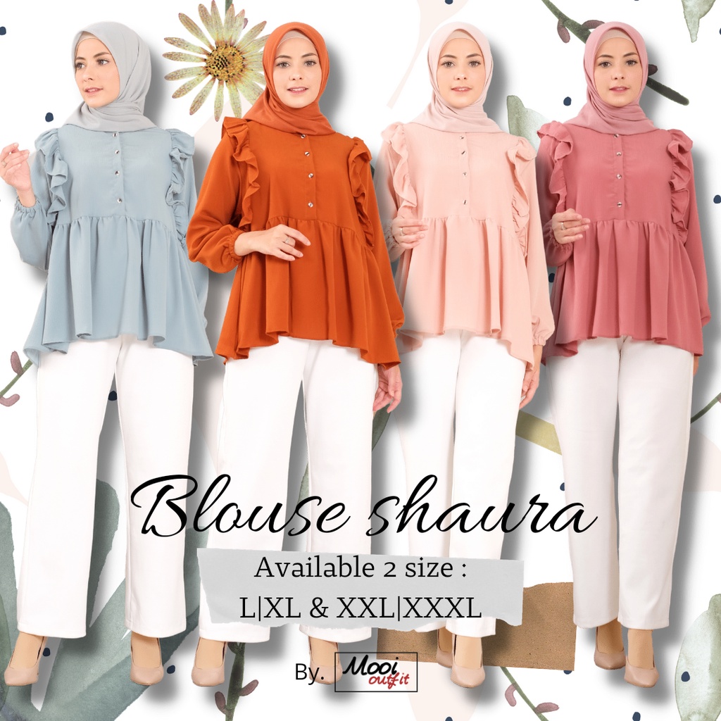 Blouse Shaura / Blus Wanita Jumbo / Blouse Wanita Jumbo Ld 120 / Baju Atasan Wanita Kekinian