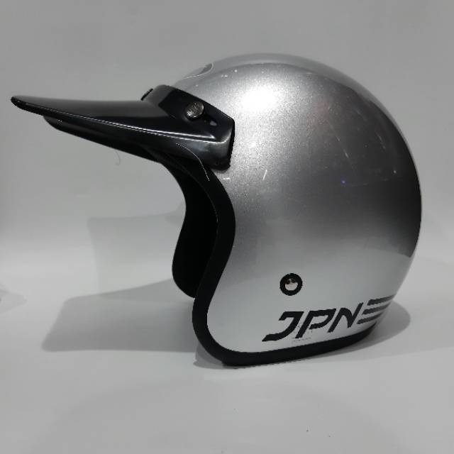 Helm Jpn retro Silver Gloss pet panjang