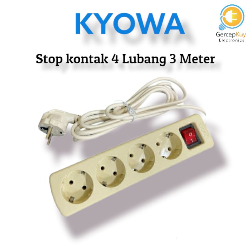 Stop Kontak Kyowa 3 Meter 4 Lubang