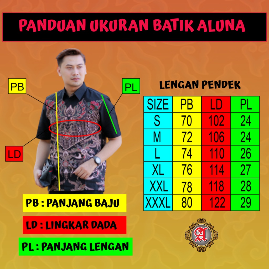 Baju Batik Cowok Modern Premium Original Batik Aluna Solo PD 016