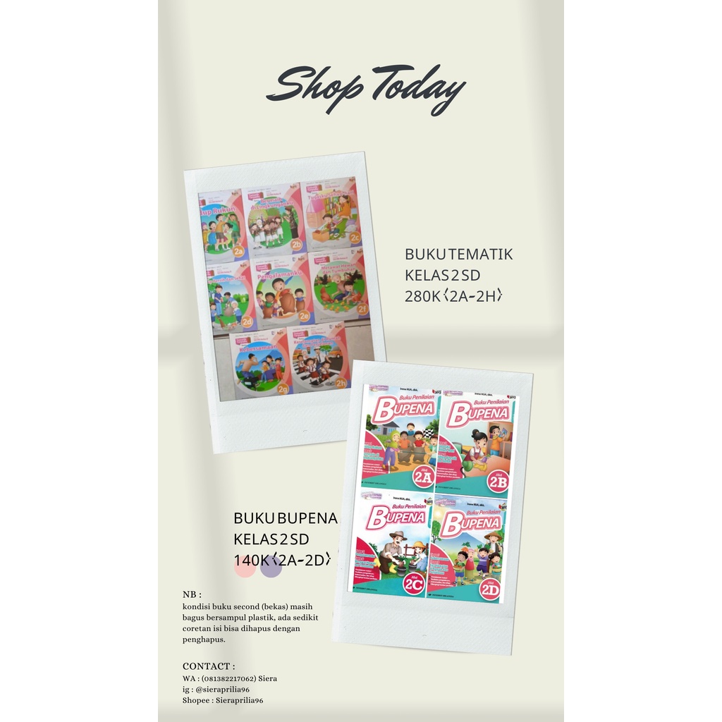 

Buku Tematik dan Bupena kelas 2sd