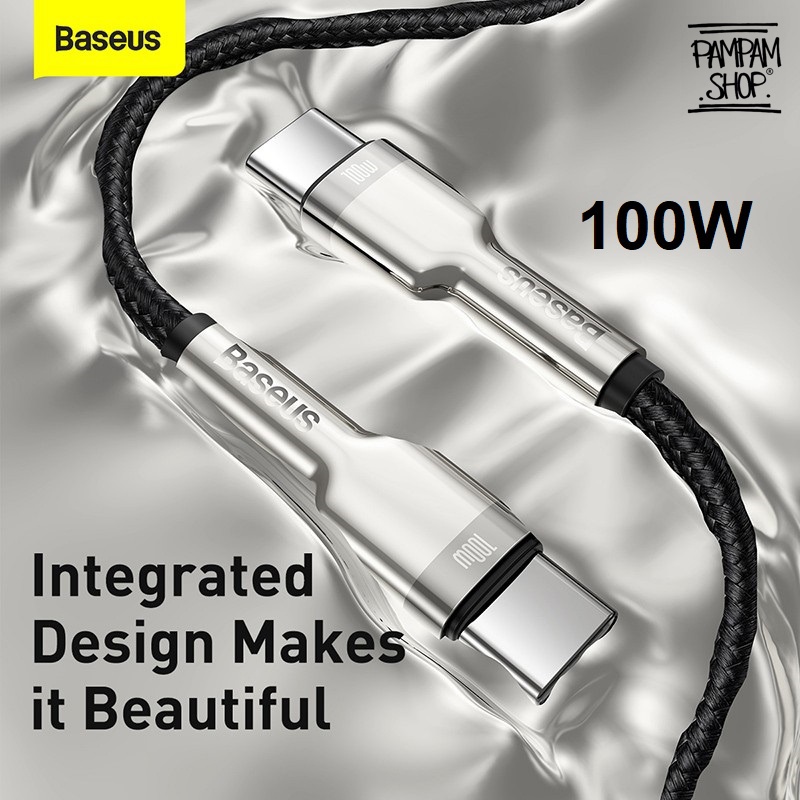 Baseus Original Kabel Data Cafule Metal TYPE C TO TYPE C 100W 5A Super Fast Charging Quick Charge Cable Ori Tipe C