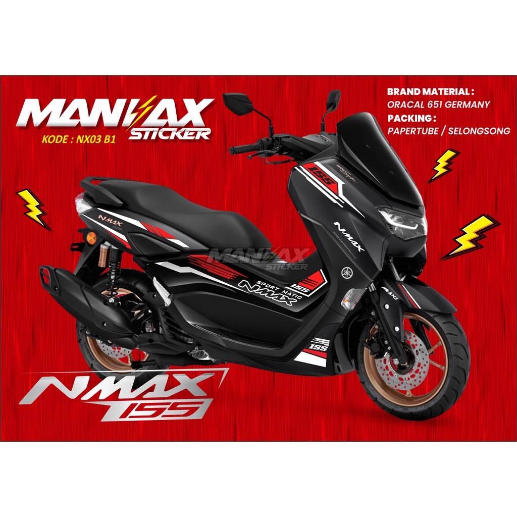 Sticker YAMAHA NEW NMAX 2022 MERAH PUTIH - CUTTING NMAX 2022 - NX03