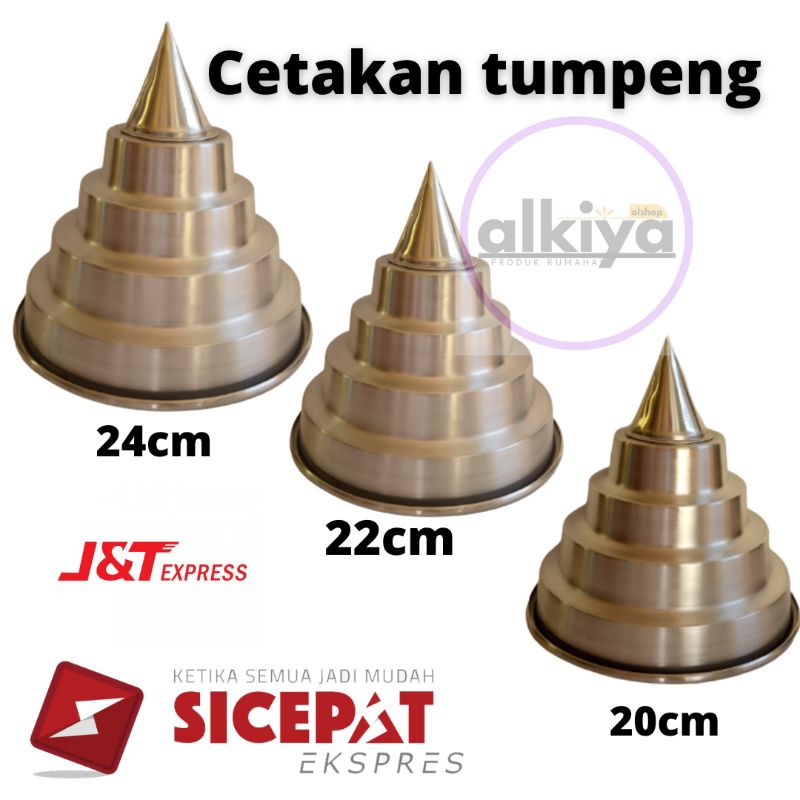 Cetakan tumpeng susun cetakan tumpeng berbagai ukuran bahan aluminium Ukuran bervariasi lengkap