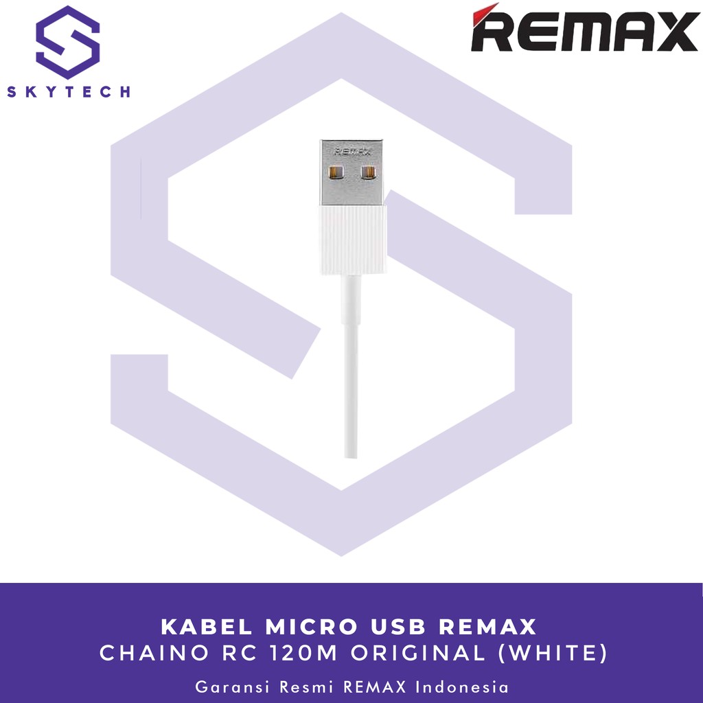 KABEL MICRO USB REMAX CHAINO WHITE RC 120M ORIGINAL GARANSI RESMI