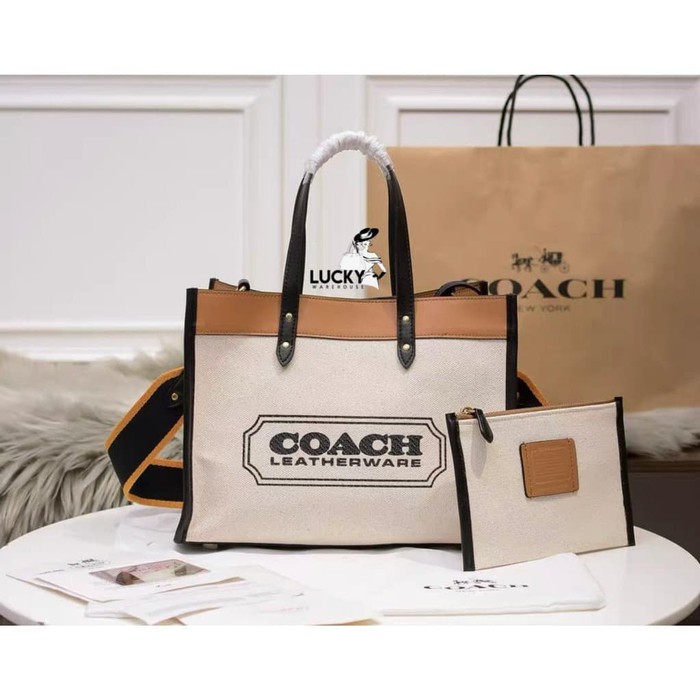 Coach Tote Bag Field 30 With Coach Badge - ORIGINAL 100%