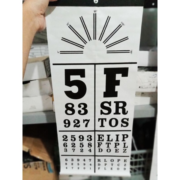 Alat Tes Baca Rabun Minus Mata Snellen Chart