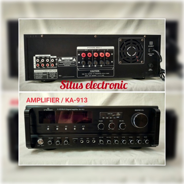 Amplifier crimson ka 913 original 450 watt out subwoofer channel