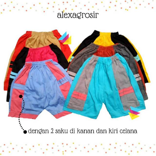 6 PCS Celana Pendek Anak Laki &amp; Perempuan Umur 1-3 Tahun Harian Saku Termurah