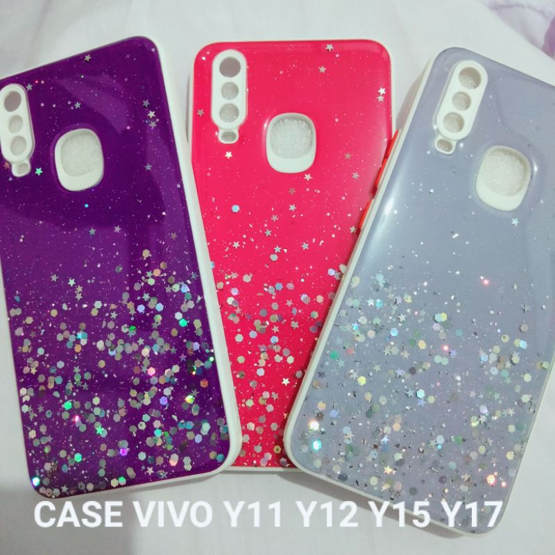 Case Vivo Y11 Y12 Y15 Y17 Kesing Hp Glitter Ori Tanam Color Pelindung Kamera Belakang