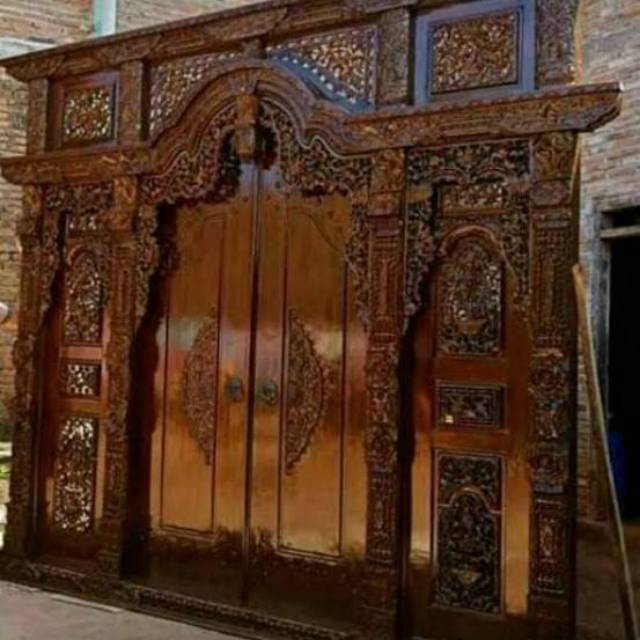 Pintu gebyok ukir jati 3m asli jepara