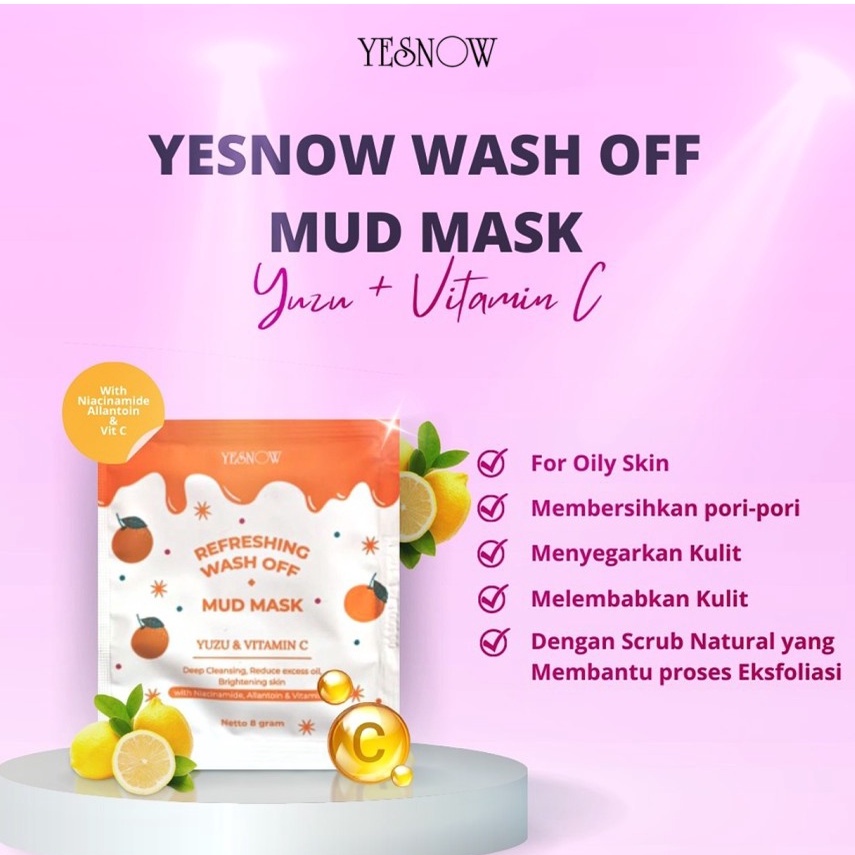 ★ BB ★ YESNOW Relaxing Wash-Off Mud Mask (SACHET ECER) | Masker Wajah - 8gr