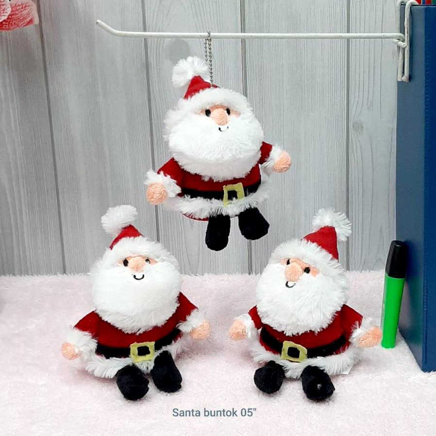 Boneka santa natal merry cristmass gantungan kunci souvenir gereja reindeer rusa snowman salju