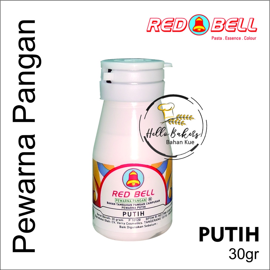 Jual PEWARNA PANGAN PUTIH RED BELL 30GR / PEWARNA PANGAN / PEWARNA