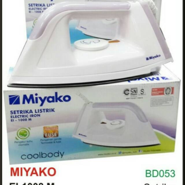 setrika listrik Miyako EI-1008 bahan kokoh modern