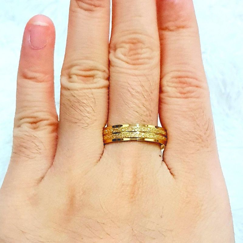 Titanium Couple Ring Rose Gold Pasir Mens/Womens Fashion Ring Termurah