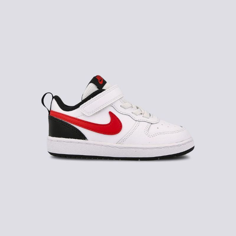 NIKE COURT BOROUGH LOW WHITE RED BLACK KIDS