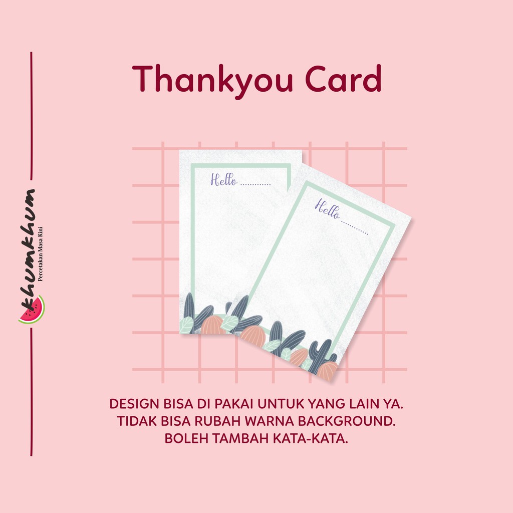 

Thank you card custom / thank you card / kartu ucapan / thank you card murah / thank you card 9x6cm