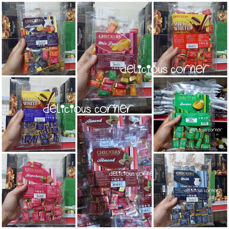 

(1kg bisa muat 3 bks) Checkers Mini Chunky chocolate 300g coklat import halal enak