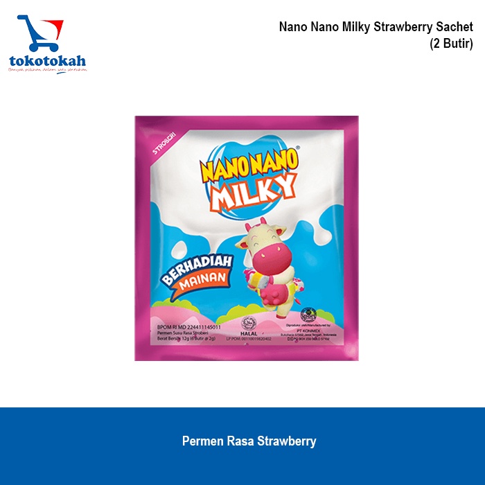 

NANO-NANO MILKY STRAWBERRY permen susu kemasan sachet -10pcs