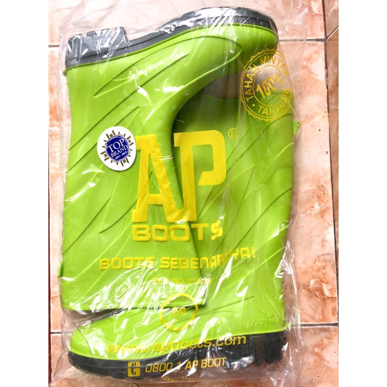 AP Boots 2017 Hijau Lemon - Sepatu Boot Kerja Hijau Tinggi - AP Boots Go Green Size 38-43 -  Sepatu Boots Karet - FANZ STORE