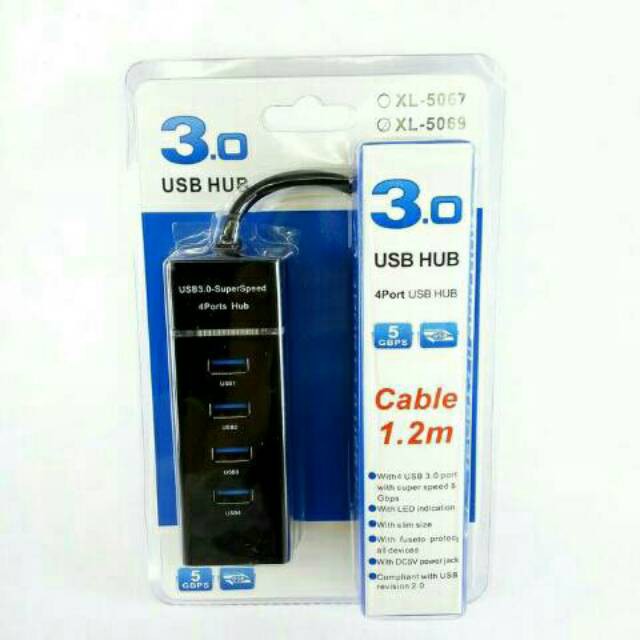 USB HUB 3.0 4 Port Cabang USB High Speed 1.2M 5069 Terlaris