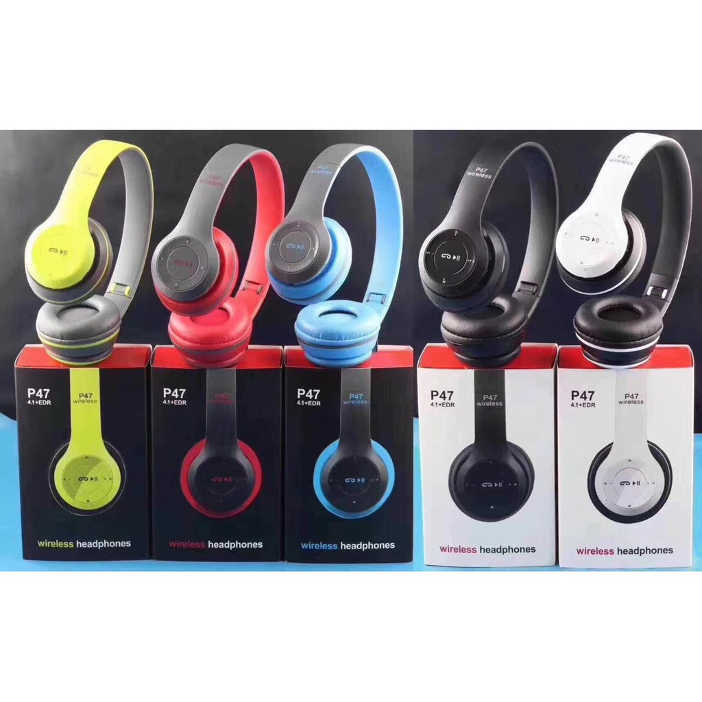 Headphone Bando Bluetooth  Stereo Xtra BASS Headset Handsfree P47