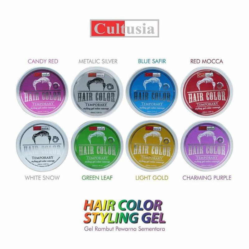 POMADE WARNA CULTUSIA / HAIR COLOR TEMPORARY Styling gel Color Concept