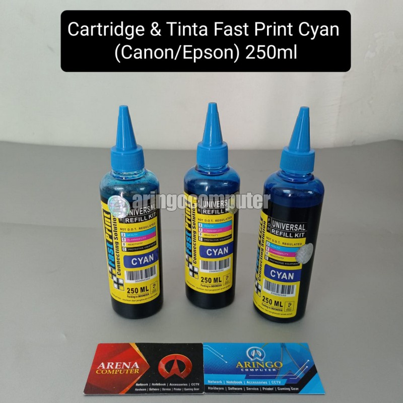 Cartridge &amp; Tinta Fast Print Cyan (Canon/Epson) 250ml