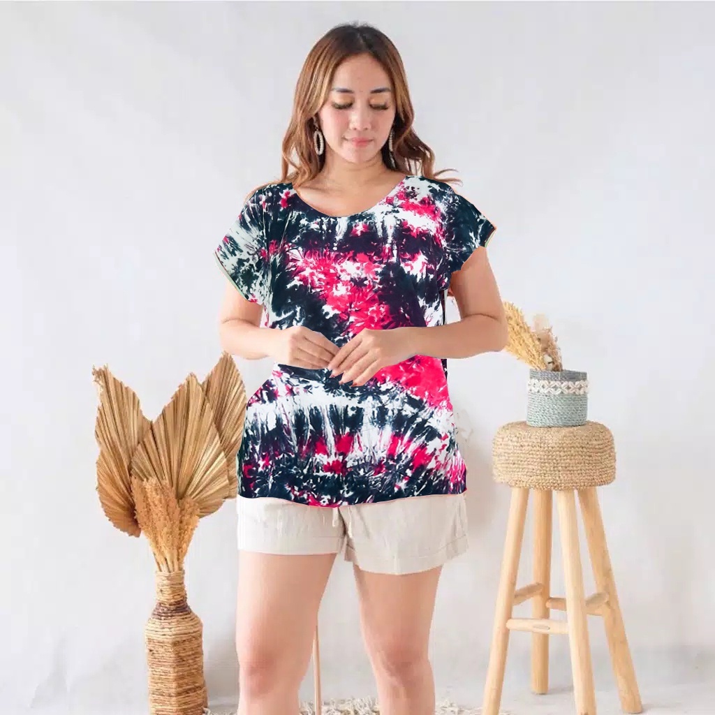 BAJU TIE DYE BALI | BAJU WANITA-BLACKPINK-PUTIH