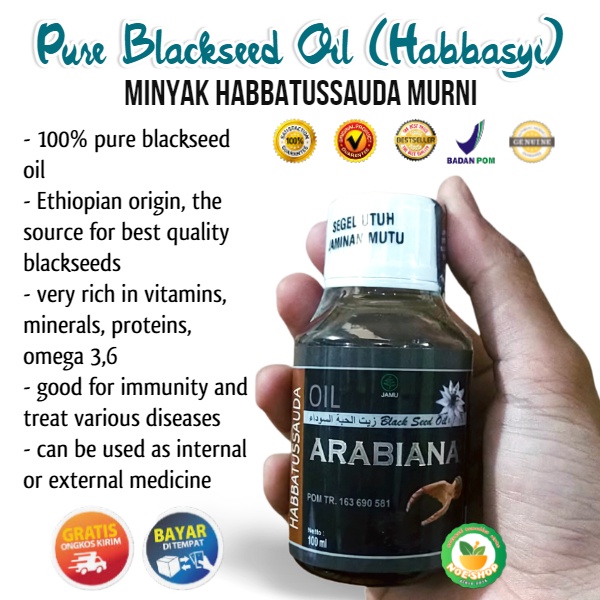 (100ml) Minyak Habbatussauda (Habbasyi) Cair Murni Jinten / Jintan Hitam Blackseed Oil Original Arab