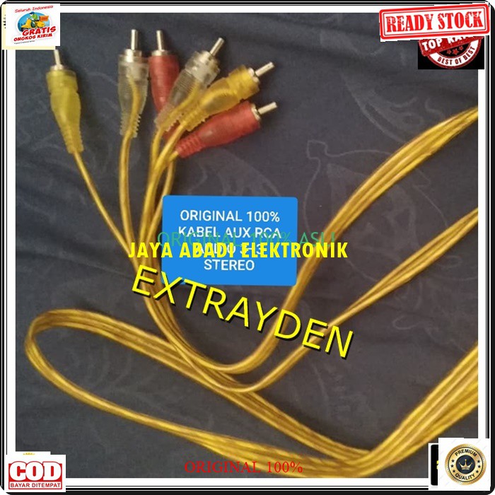 G203 KABEL RCA 1,5M 3 - 3 ORIGINAL kabel rca 1,5 meter audio video sound suara tv dvd stereo jek jack sambungan elektronik elektrik monitor speaker spk musik DLL multi fungsi universal G203  KABEL RCA AUDIO VIDEO 3 - 3 kuning merah biru * Penyambungan Kab