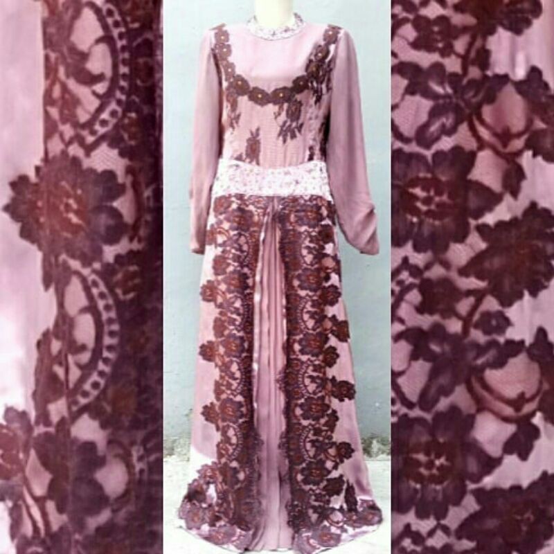 Dress panjang / Gamis Brokat Pesta Preloved