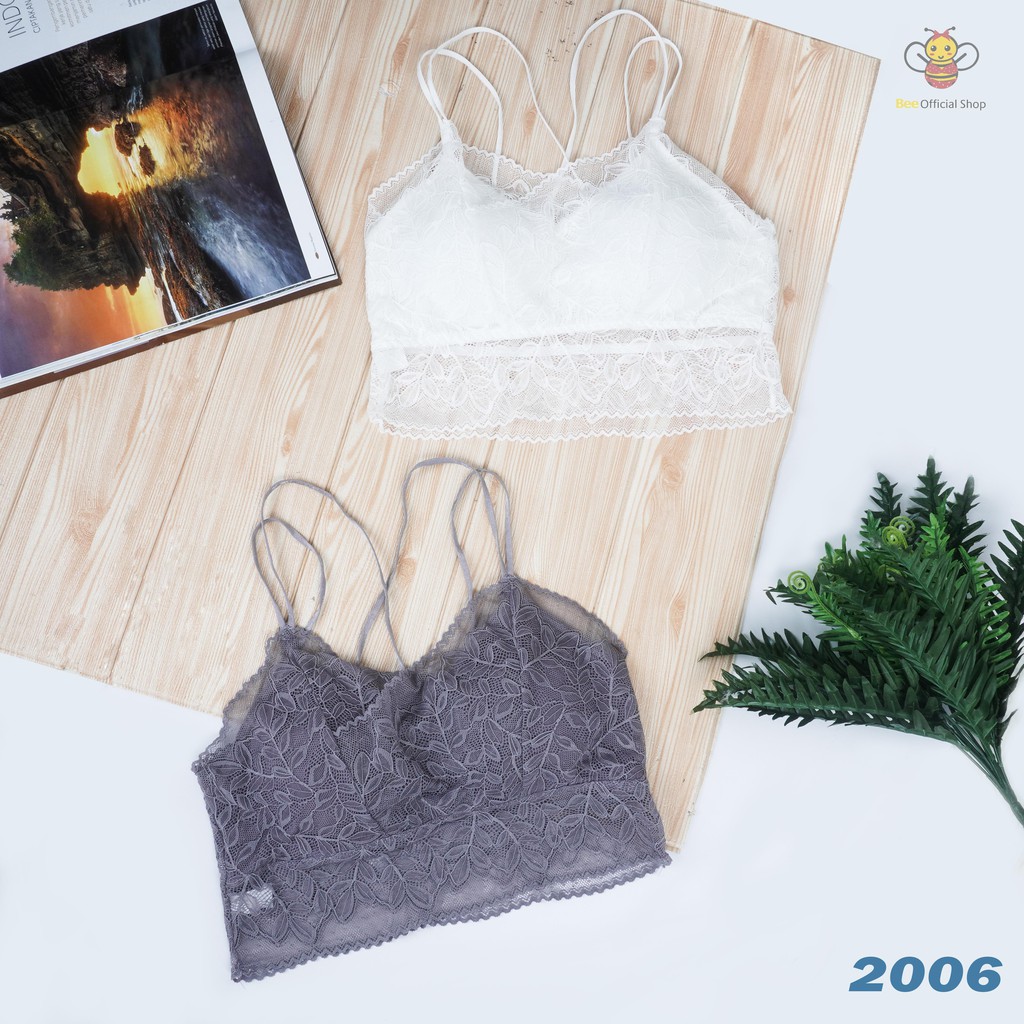 BEE - Bra Wanita / Bh Bralette Bahan Lace one-piece Push Up Bra Yoga Fashion POLINI 2005