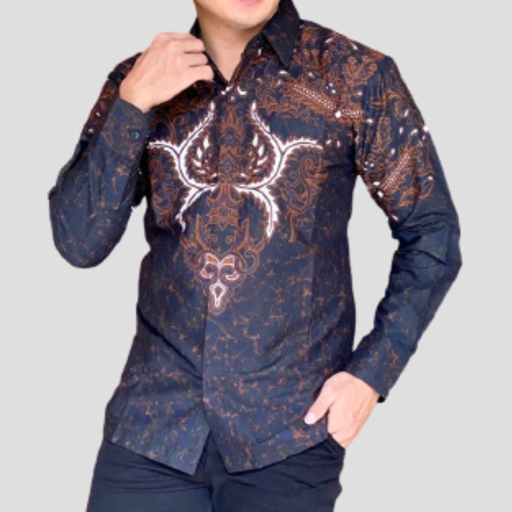 Sogan Hem Batik Lengan Panjang Pendek Cowok Kain Katun Premium High Quality Size Jumbo